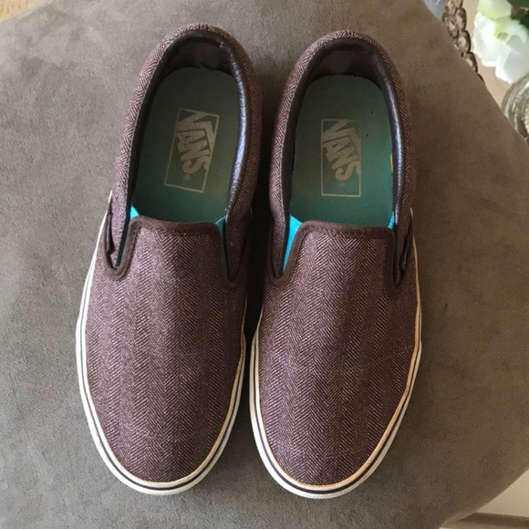 vans tweed slip on